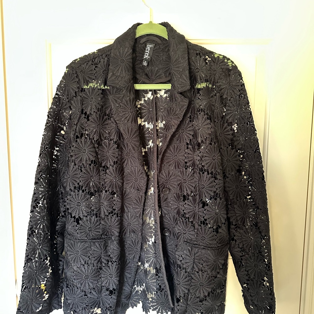 Berek Black Lace Floral Blazer